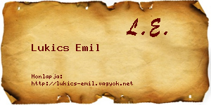 Lukics Emil névjegykártya