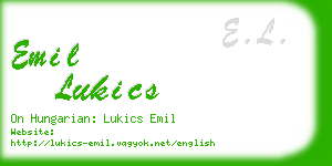 emil lukics business card